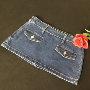 Dolls Kill Blue A-Line Mini Skirt Casual